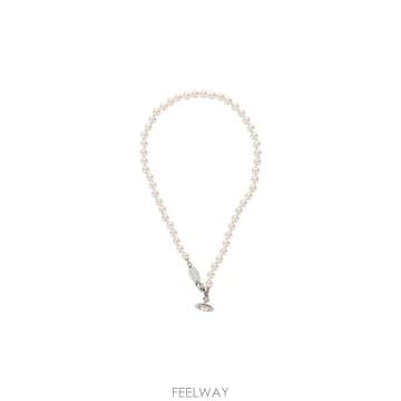 인더샵 Vivienne Westwood 비비안 웨스트우드 아이보리 실버 목걸이