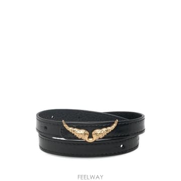 Zadig&Voltaire ���Ϲ�� ���غ��׸� Rock leather wing plaque wrap bracelet���Ϲ�� ���غ��׸� Rock leather wing plaque wrap br