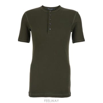 Dolce&Gabbana 27SS ��ü�ذ��ٳ� ��ư �����ǳ� Ƽ���� G8QX6TG7P0DM4001 Green27SS ��ü�ذ��ٳ� ��ư �����ǳ� Ƽ���� G8QX6TG7P0DM400