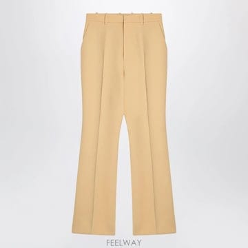 24 F/W 구찌 크림 COLOURED 울 크레페 트라우저 80598 B0052527820