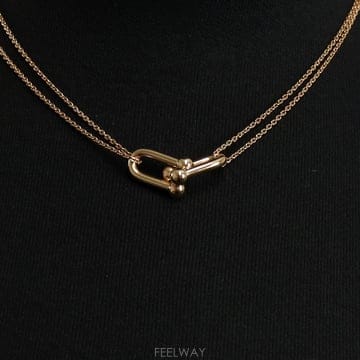 티파니 75055374 18K 로즈골드(핑크골드) 라지 더블 링크 펜던트 네크리스 목걸이aa68964
