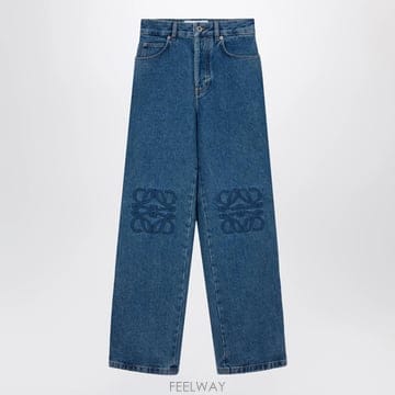 26 F/W 로에베 배기 아나그램 블루 코튼 데님 진 H526Y11X B0052530943