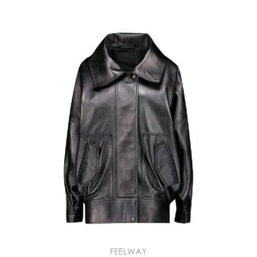 Balenciaga �׶�����Ÿ �ؿ� �߷��þư� ���� LEATHER BOMBER ���� A009F0TVS051000�׶�����Ÿ �ؿ� �߷��þư� ���� LEATHER BOMBER ���� A0