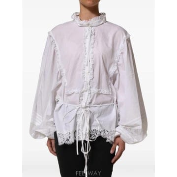 26 FW 돌체앤가바나 ruffled lace embellished blouse TSH9225444 TP46