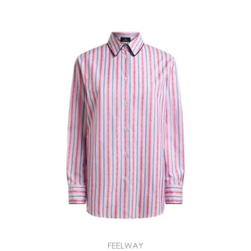26 FW 에트로 코튼 자카드 트리밍 필 쿠페 스트라이프 모티프 셔츠 WRIA001399TJ51E TP455