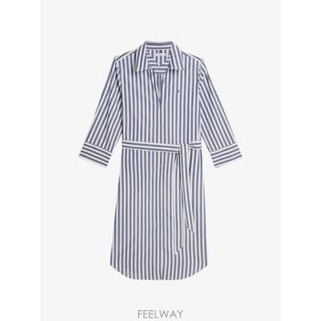 26 FW 타미힐피거 스트라이프 벨트 미디 셔츠 드레스 WW0WW49773 TP460570777