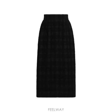 26 FW 돌체앤가바나 울 혼방 체크 부클레 미디 스커트 F4DG9TFQZBD TP460508239