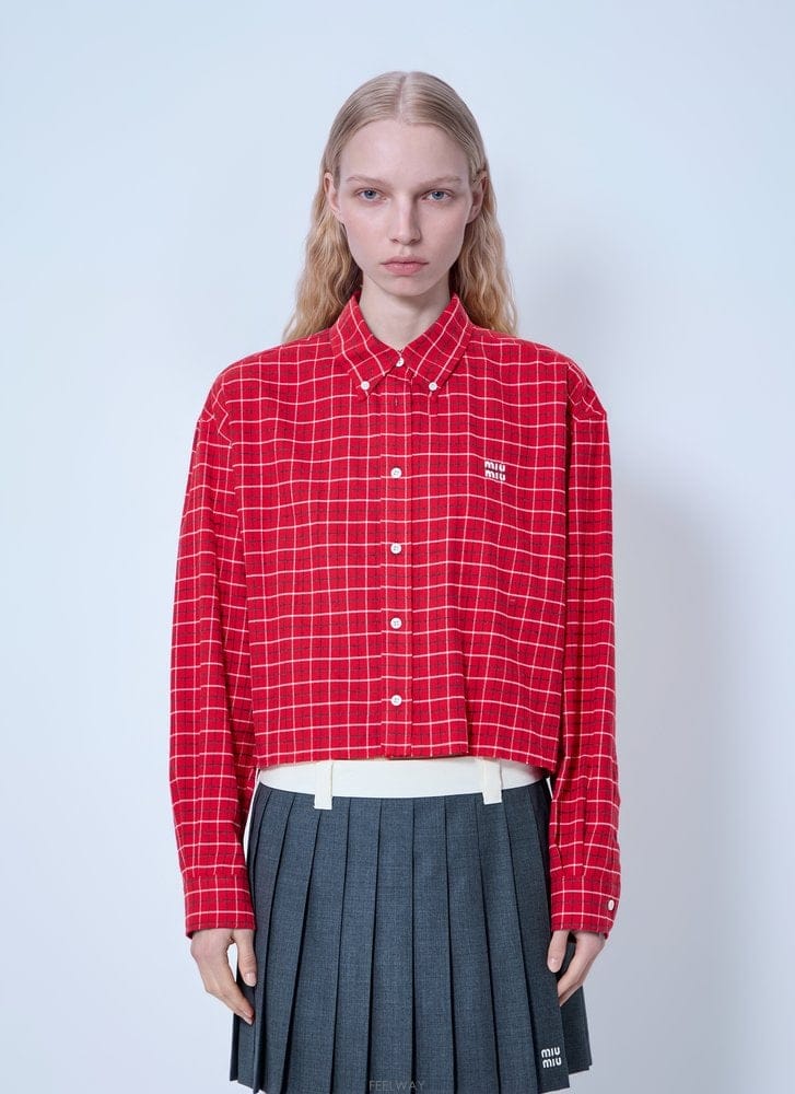 Miu Miu 26 F/W �̿�̿� CHECKERED ��ư�ٿ� ���� MK1659 6 B011253140526 F/W �̿�̿� CHECKERED ��ư�ٿ� ���� MK1659 6 B0112