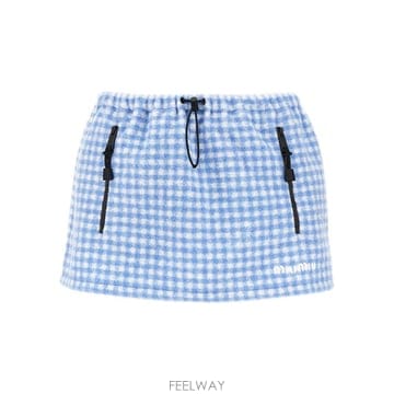 26 F/W 미우미우 체크 후리스 미니 스커트 MG2518SOOOF0 B0132360133