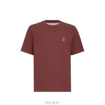 26FW 브루넬로 쿠치넬리 코튼 저지 크루넥 티셔츠 M0B138440 CGL17 RED