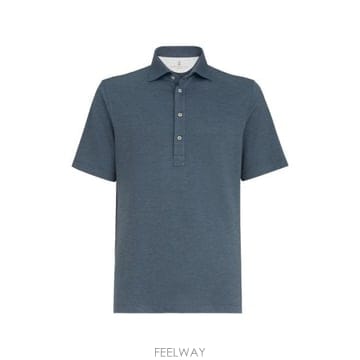 26FW 브루넬로 쿠치넬리 폴로 티셔츠 MM8543915 C9459 BLUE