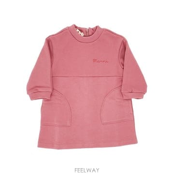 26 F/W 마르니 코튼 미니 드레스 WITH 로고 프린트 KIDS  B0132359705