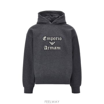 26 F/W 엠포리오 아르마니 소프트 터치 로고 엠브로이드 후드 EM B0132360633