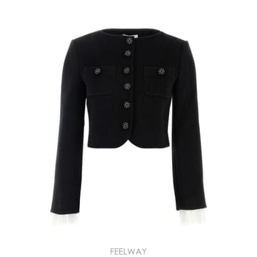 Self Portrait 26FW ���� ��Ʈ����Ʈ ��ư �ٿ� ���� PF26006JB BLACK26FW ���� ��Ʈ����Ʈ ��ư �ٿ� ���� PF26006JB BLACK