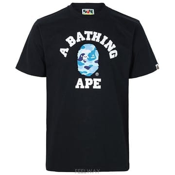 Bape ������ ���� ���� ABC ī�� �ø��� Ƽ���� 001TEM301004M BLACK BLUE������ ���� ���� ABC ī�� �ø��� Ƽ���� 001TEM301004M 