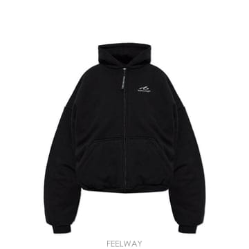 발렌시아가 스키웨어 로고 지퍼업 후드티 A008NXTVVD2 1000 TP980447152