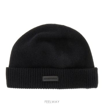 26 F/W 엠포리오 아르마니 캐시미어 비니 모자 WITH 레더 로고 B0132360432