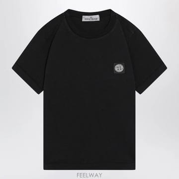 26 F/W 스톤 아일랜드 블랙 KIDS 티셔츠 WITH 로고 디테일 B0052527749