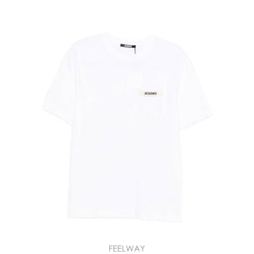 26FW 자크뮈스 그로그랭 로고 티셔츠 TSM00133AJ00226 100 WHITE