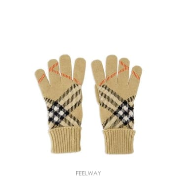 26FW 버버리 체크 캐시미어 블렌드 글러브 8114774 X SAND