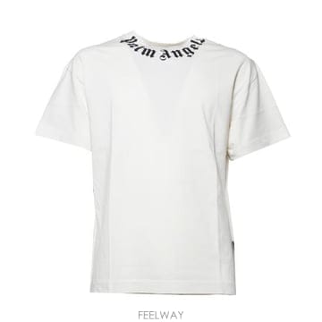 Palm Angels 26SS �ʾ����� ���� Ƽ���� PMAA109S26JER008 0310 BIANCO NERO26SS �ʾ����� ���� Ƽ���� PMAA109S26JER008 0310 BIANCO