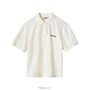 Miu Miu �׶�����Ÿ �ؿ� �̿�̿� ���� PIQUET COTTON POLO ���� MJN53514RWF0009�׶�����Ÿ �ؿ� �̿�̿� ���� PIQUET COTTON POLO ���� 