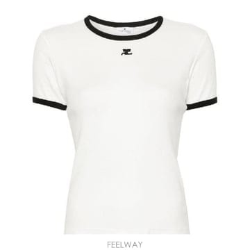 COURREGES �׶�����Ÿ �ؿ� �ٷ��� ���� LOGO COTTON Ƽ���� VESJTS017JS00700098�׶�����Ÿ �ؿ� �ٷ��� ���� LOGO COTTON Ƽ���� VESJTS0