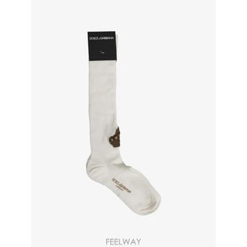 Dolce&Gabbana ���Ϲ�� ��ü�ذ��ٳ� crown embroidered knee high socks���Ϲ�� ��ü�ذ��ٳ� crown embroidered knee high sock