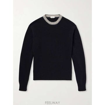베르사체 GRECAINTARSIA 울 & 캐시미어블렌드 스웨터 10 B0082539817