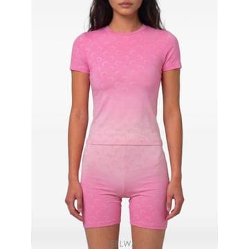 Marine Serre 26FW �������� �� �ΰ� ���� ���̺��� Ƽ���� WTT012A CJER0114PK09 PINK26FW �������� �� �ΰ� ���� ���̺��� Ƽ���� WTT012A CJE