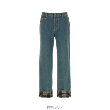26SS 버버리 스트레이트 체크 턴업 진 8116361 A1322 Light Blue