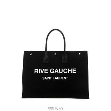 26FW 생로랑 리브 고쉬 로고 프린트 캔버스 라지 토트백 509415FAAVR 1070 Black