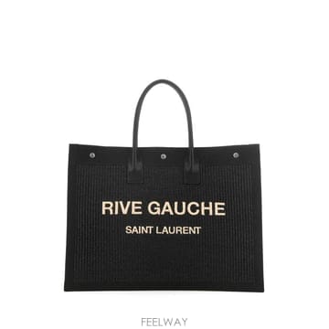 26FW 생로랑 리브 고쉬 라지 토트백 자수 라피아 앤 레더 5094152M21E 1050 Black