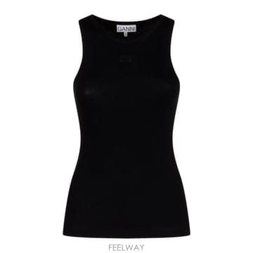 GANNI 26SS ���� ��� �ΰ� ��ư �� ��ũž A1050172 099 BLACK26SS ���� ��� �ΰ� ��ư �� ��ũž A1050172 099 BLACK