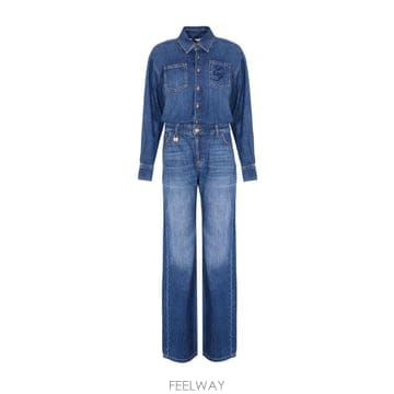 Elisabetta Franchi 하이라이즈 와이드 레그 진 TJ01D66E2 139 TP980488701