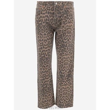 RE DONE 애니멀 프린트 스트레이트 레그 진 18703WMRBLCP LEOPARDO TP980488564