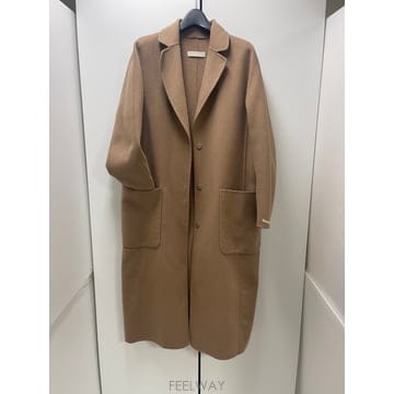 여자 S Max Mara 핸드메이드 카멜 코트 38(착샷)