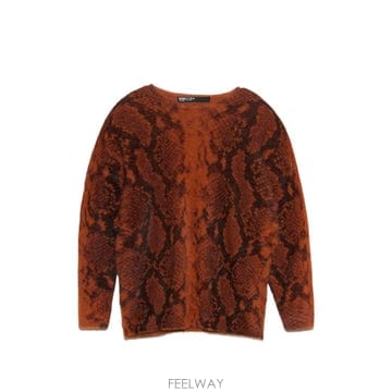 26 FW BIMBA Y LOLA  롱 캐러멜 스네이크 퍼 스웨터 262BR723311271 TP460721