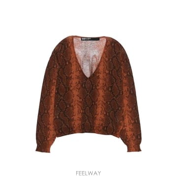 26 FW BIMBA Y LOLA  캐러멜 스네이크 V넥 스웨터 262BR722911271 TP4607214