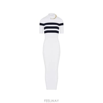 Jean Paul Gaultier 26 FW �������쿡 striped chain detail maxi dress 251FRO314M063 TP26 FW �������쿡 striped chain detail maxi dress 251FR