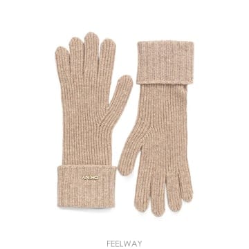 26 FW 디케이앤와이 logo plaque ribbed knit gloves D6KG1766 TP46071