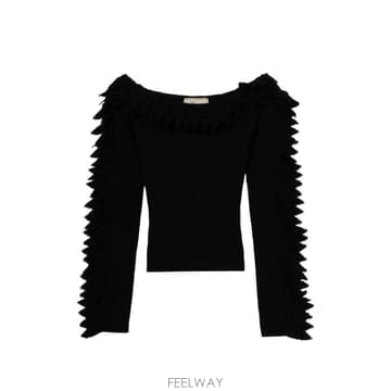 26 FW 블루마린 러플 골지 니트 스웨터 RF6177MAB33 TP460734455