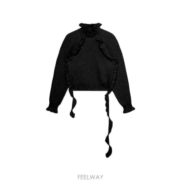 26 FW 블루마린 러플 트리밍 골지 니트 스웨터 RF6194MAB39 TP460734367