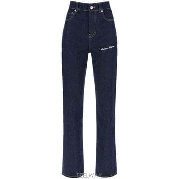 (해외배송) 메종 키츠네 Maison Kitsune 로고 자수 데님 진 LW01103WW0081
