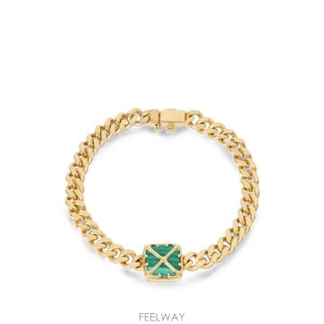 Off White ���Ϲ�� ����ȭ��Ʈ Arrow malachite curb chain bracelet���Ϲ�� ����ȭ��Ʈ Arrow malachite curb chain bracele
