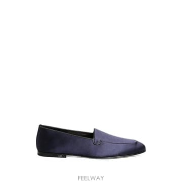 Dolce&Gabbana ���Ϲ�� ��ü�ذ��ٳ� navy blue satin DG logo loafers���Ϲ�� ��ü�ذ��ٳ� navy blue satin DG logo loafers