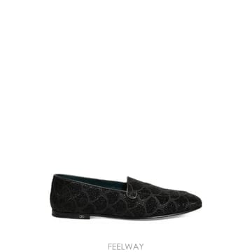 Dolce&Gabbana ���Ϲ�� ��ü�ذ��ٳ� black glitter brocade loafers���Ϲ�� ��ü�ذ��ٳ� black glitter brocade loafers